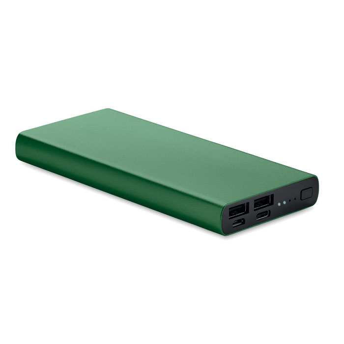 Powerbank 10 000 mAh publicitaire charge rapide POWERFLAT Vert foncé